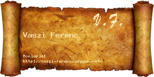 Vaszi Ferenc névjegykártya
