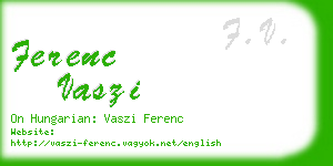 ferenc vaszi business card